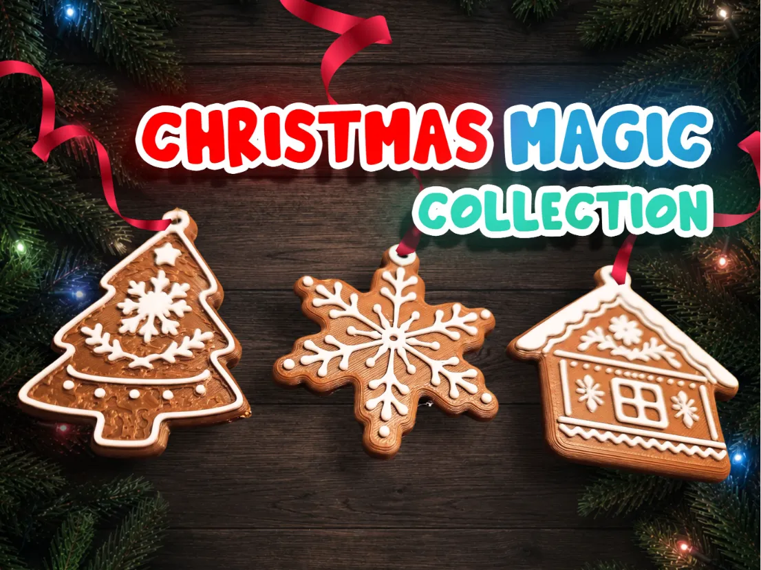 Sapin de Noël - décorations en pain d'épices - Fêtes Print