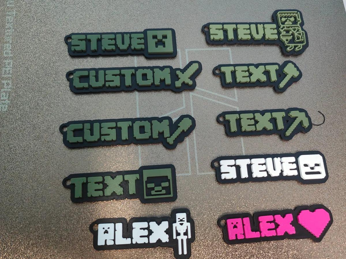 Porte-clés Minecraft personnalisé avec icônes - Cadeau Print