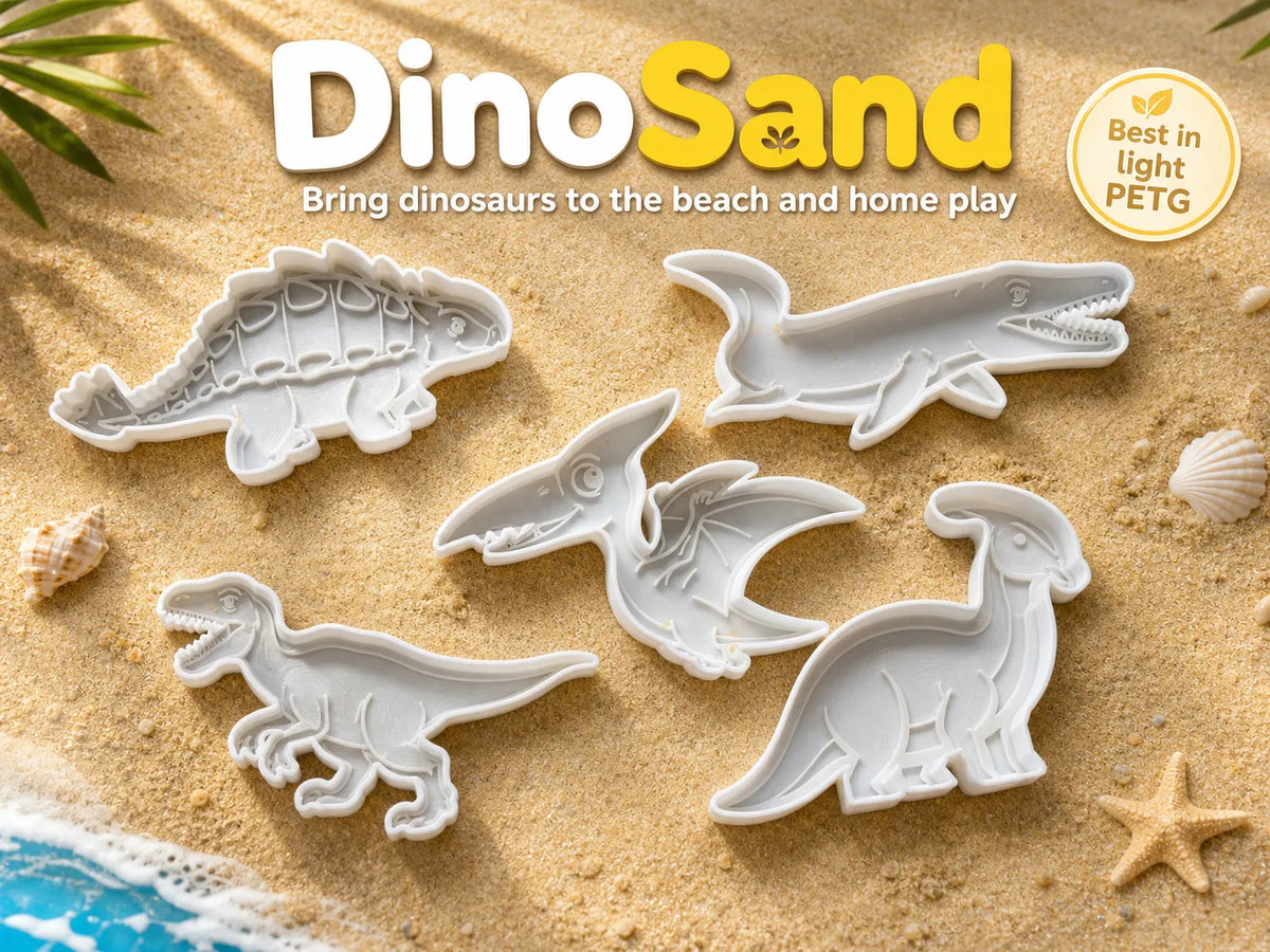 Moules à sable de dinosaures – 5 formes rugissantes pour jouer - Outdoor Print