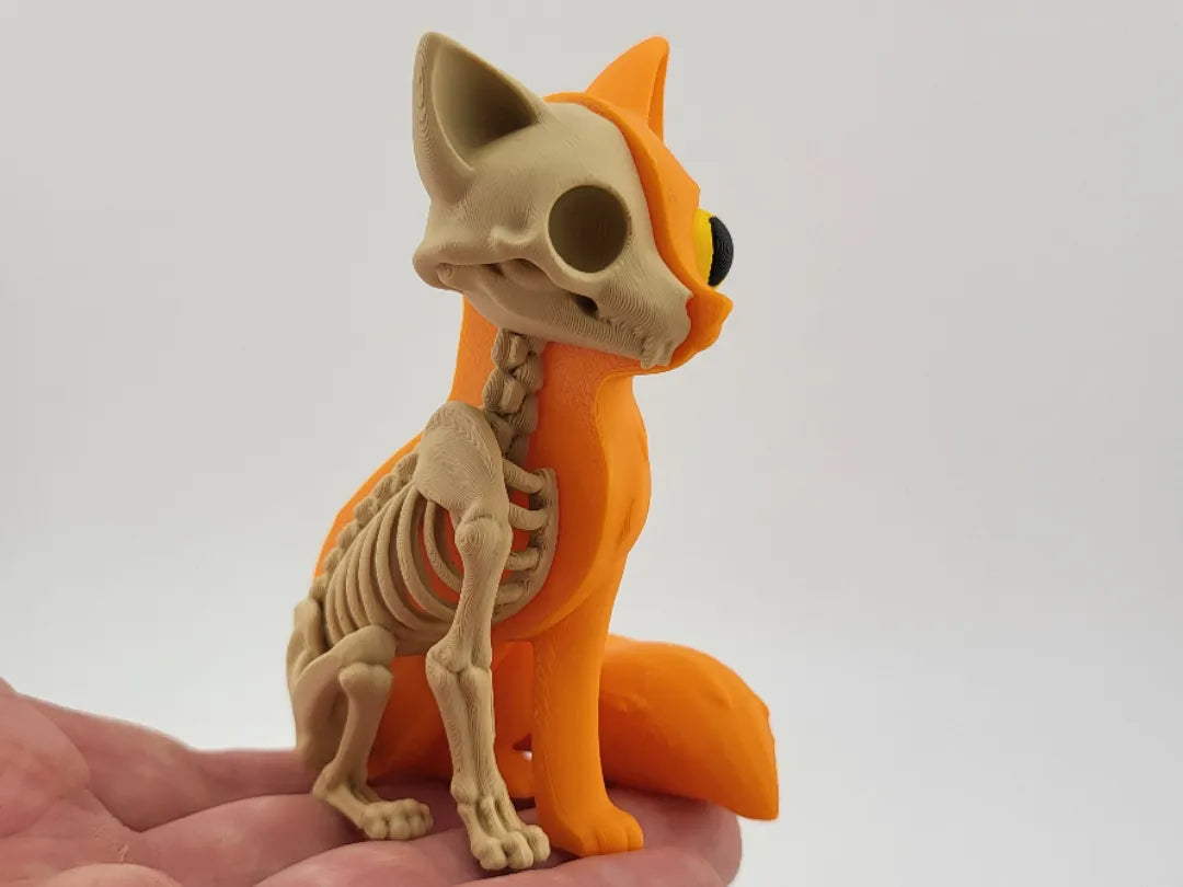 Figurine Renard Demi-Squelette - Figurine Print