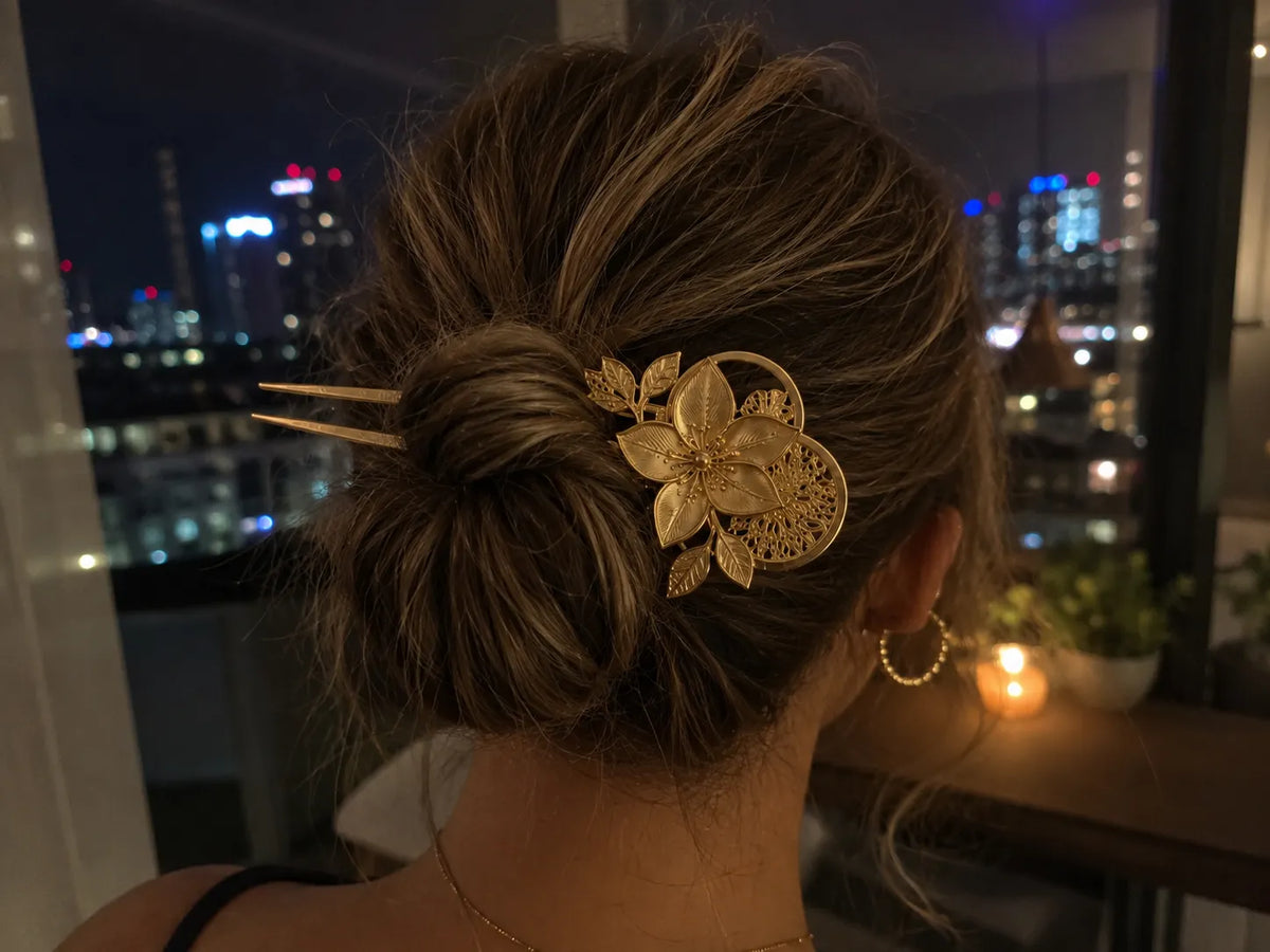 Épingle à cheveux Orchidée d'Osaka - Bijoux Print