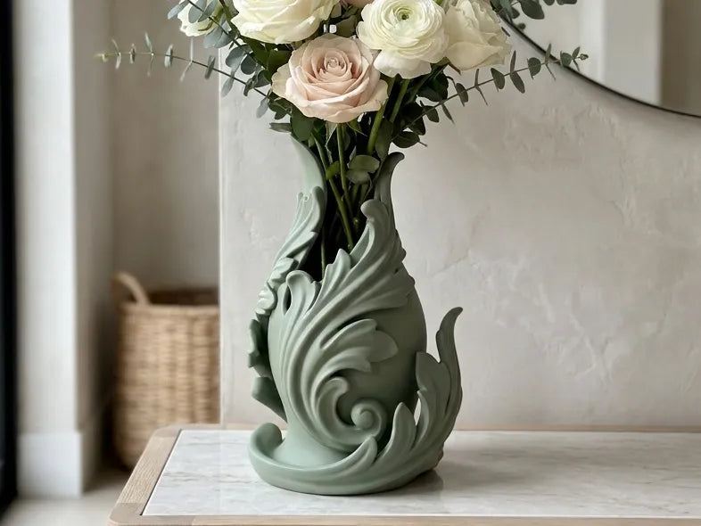 Vase Sculptural Feuille d'Acanthus - Décor Élégant - Maison Print