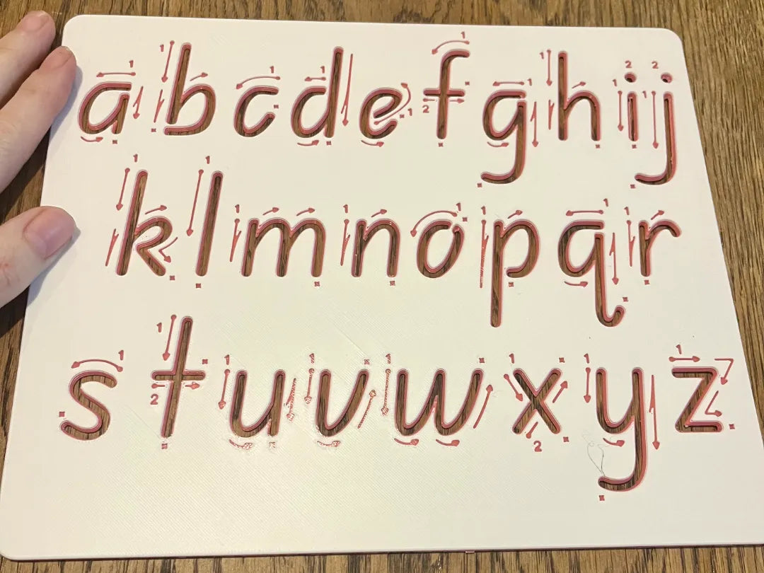 Pochoir d'écriture manuscrite de l'alphabet avec sens du trait - Art Print