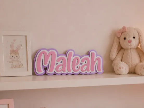 Plaque de nom personnalisée à 3 couches - Cadeau Print