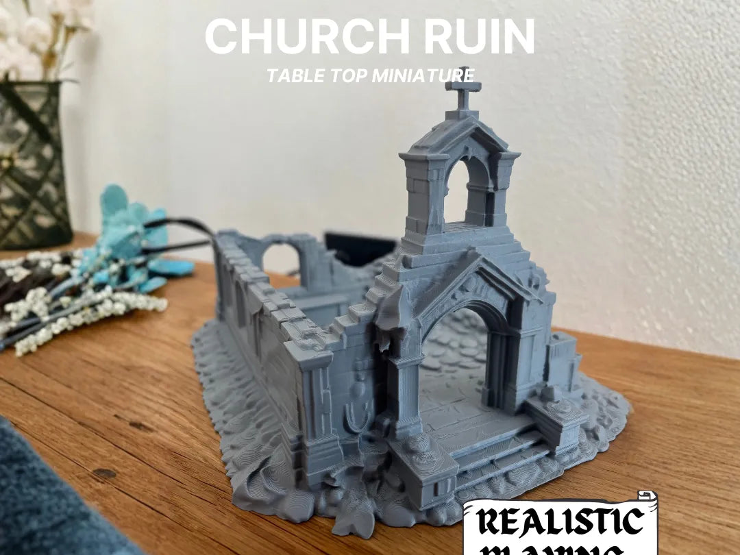 Ruine d'église - Terrain de jeu de table DnD Pathfinder - Maquette Print