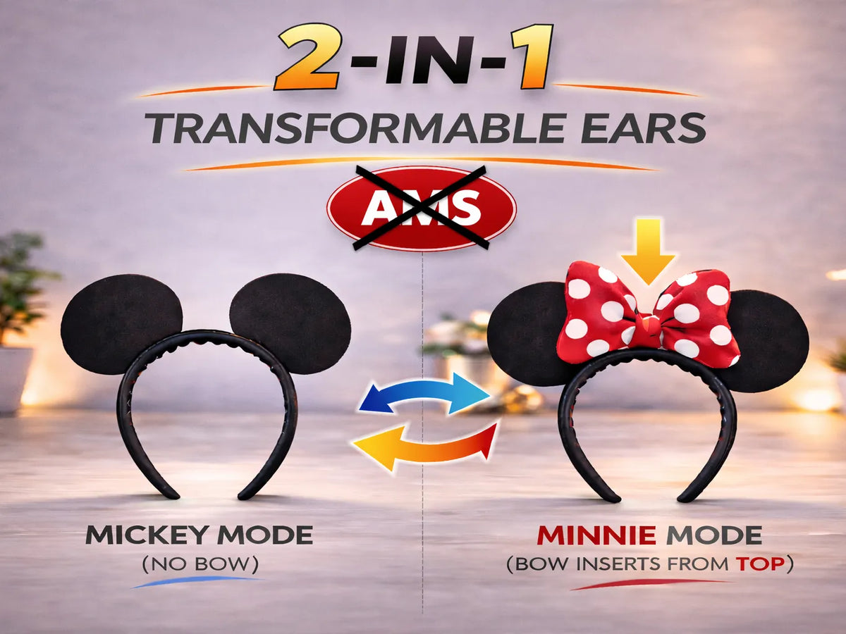 Mickey & Minnie Serre-tête commutable - Cosplay Print