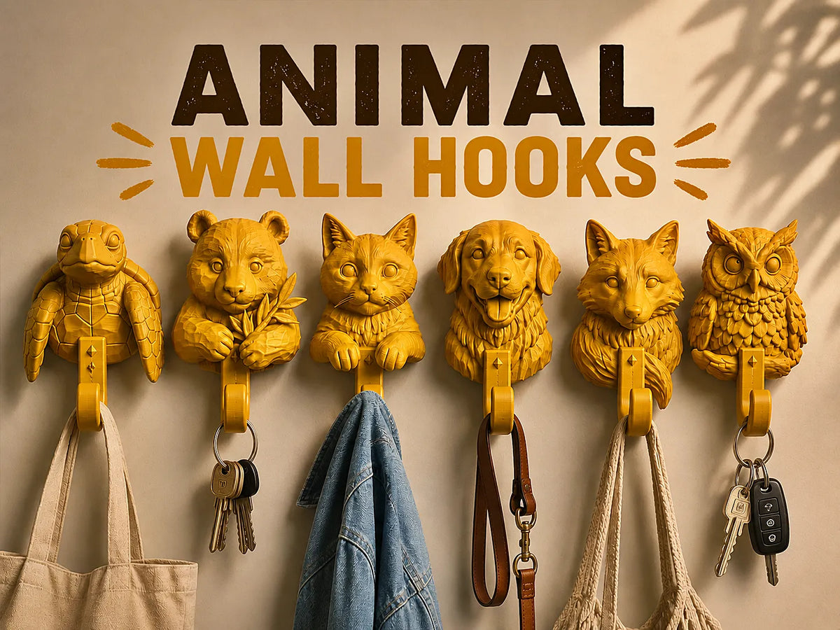 Crochets Muraux Animaux – Décoration Rangement Maison - Art Print