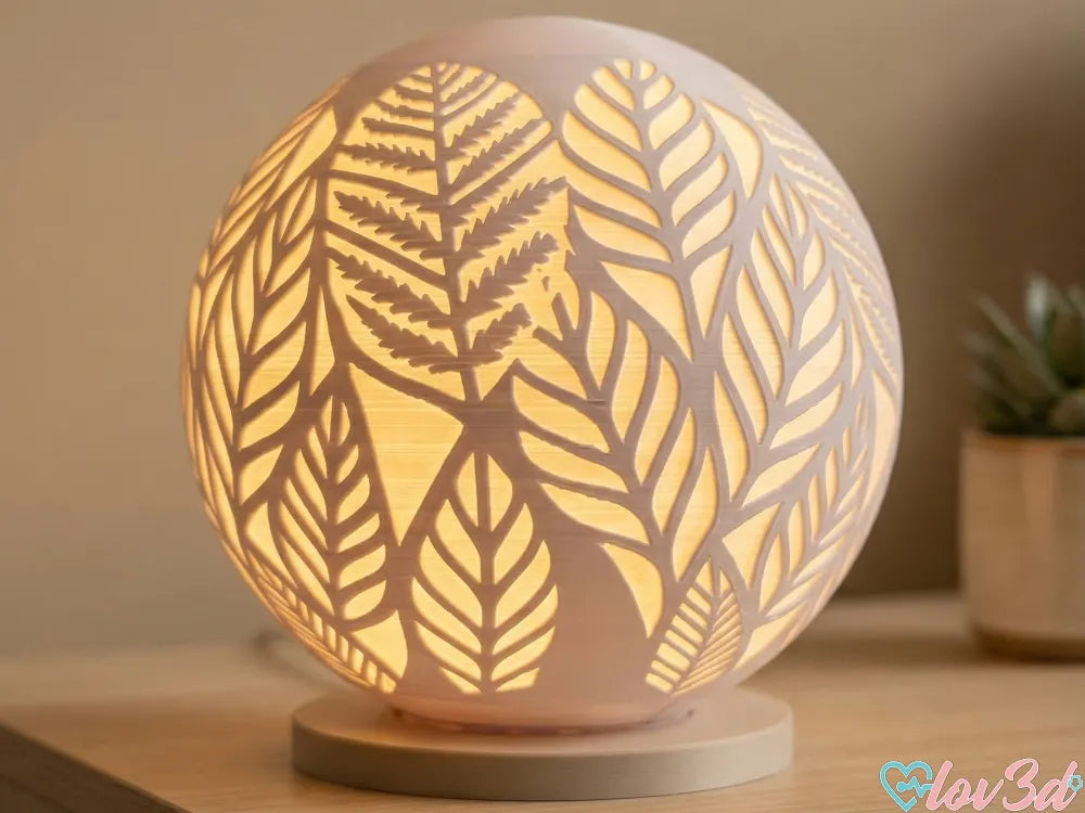 Globe en treillis de feuilles & Lampe chauffe-plat à base simple - Lumière Print