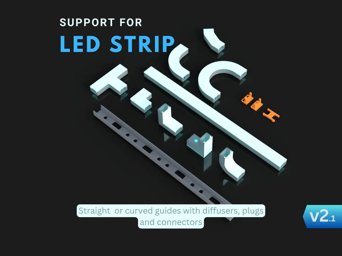 Support de bande LED Guides Diffuseurs Paramétrique - Lumière Print