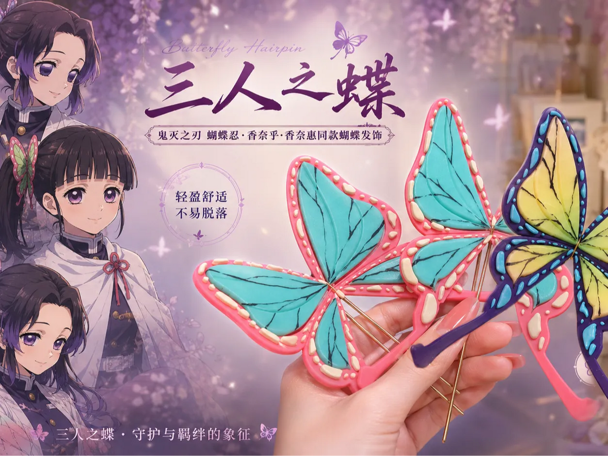 Épingle à cheveux papillon Shinobu Kocho, Kanae Kocho, Kanao Tsuyuri - Figurine Print